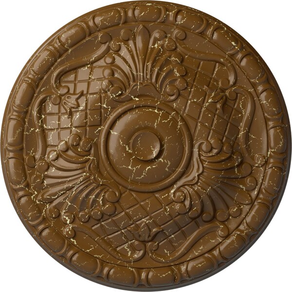 Ekena Millwork Amelia Ceiling Medallion (Fits Canopies up to 4 1/8"), 15 3/4"OD x 5/8"P, Smokey Topaz Crackle CM16AMSTC - main